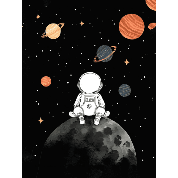 Astronaut Space Planets Canvas Wall Art Perfect for Living Room Bedroom Office Dorm Room and Apartment Decor