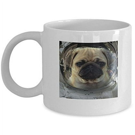 Astronaut 11 oz Coffee Mug - Space Ship Stars White Ceramic Gift
