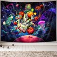 thumbnail image 1 of Astronaut Space Tapestry, Cool Spaceman on Fantasy Universe Planets Galaxy Sky Tapestry for Mens Guys, fantasy jellyfish Tapestry Wall Hanging for Bedroom Cool Room Decor, 60X40IN, 1 of 3