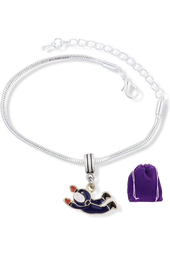Astronaut Spaceman Bracelet | Blue Suit Floating Snake Chain Charm Bracelet