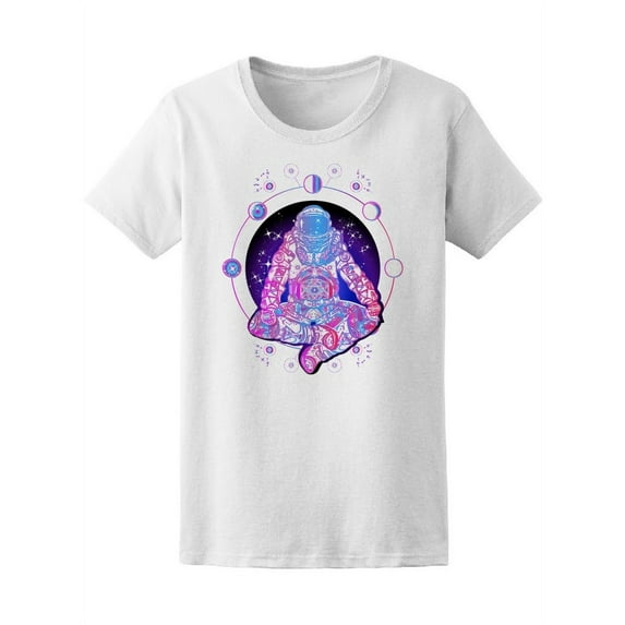 Astronaut Spaceman Lotus T-Shirt Women -Image by Shutterstock, Female Medium