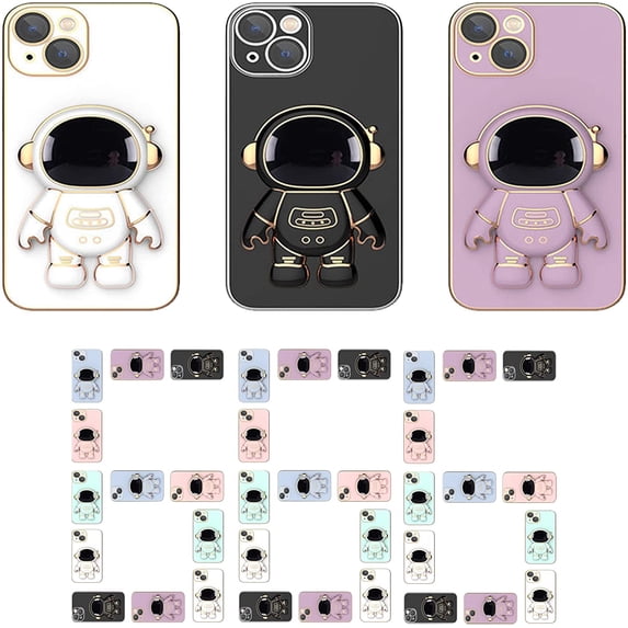 Astronaut Stand Case Cover Suitable for iPhone with Lens Film Protective (Blue,for XR)