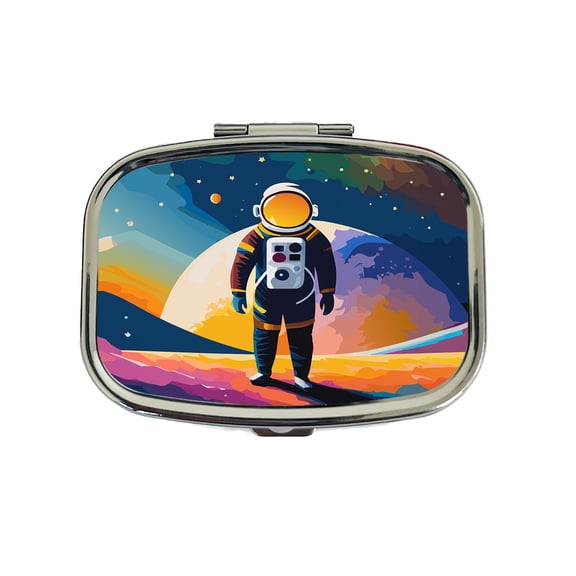 Astronaut Standing Space Astronomy Small Travel Handbag Pill Box Case