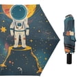 thumbnail image 1 of Astronaut Standing on The Volcano All Weather Umbrella Triple Folding Parasol 6 Ribs UV Protection Portable, 1 of 8