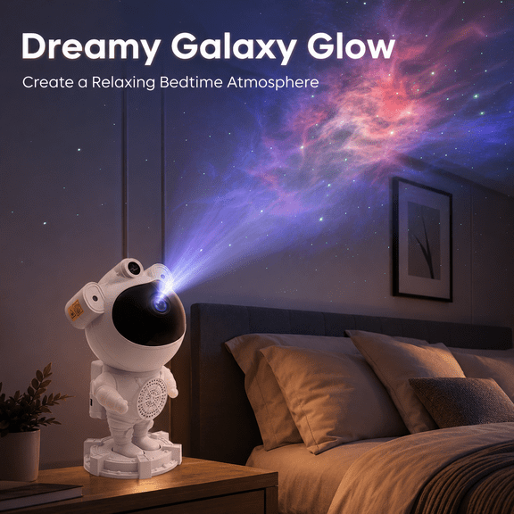 Astronaut Star Projector Night Light with Bluetooth Speaker, Galaxy Ceiling Projector for Kids Bedroom, Remote & Timer, Space Room Decor Gift for Boys and Teens