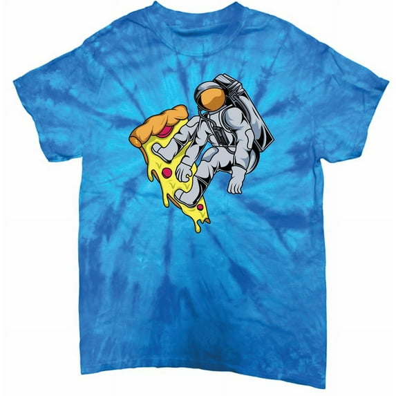 Astronaut Surfing Pizza Funny Space Men Women T-Shirt Tie Dye Tee