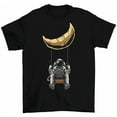 thumbnail image 1 of Astronaut Swinging From Moon T-Shirt Funny Space Man Explore Outer Space Tee, 1 of 2