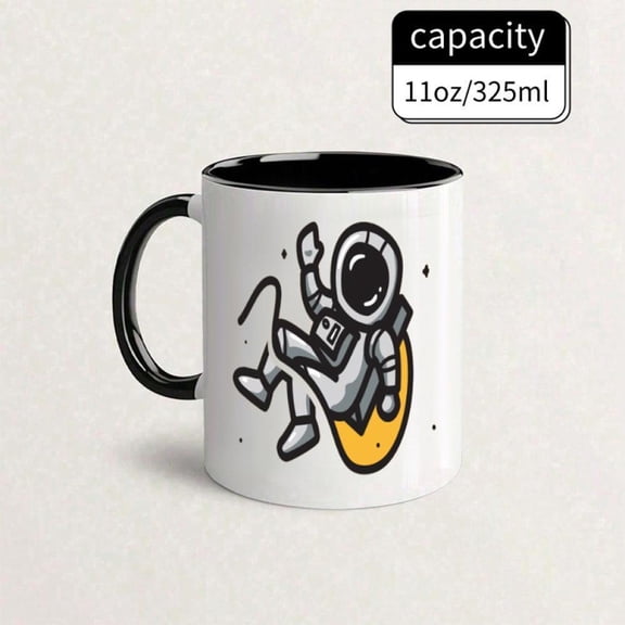 Astronaut Themed Funny Coffee Mug with Spaceman Design Ceramic Cup Microwave hot Drinks Hand Wash Only Unique Coffee Tea Lovers Astronauts Space Enthu