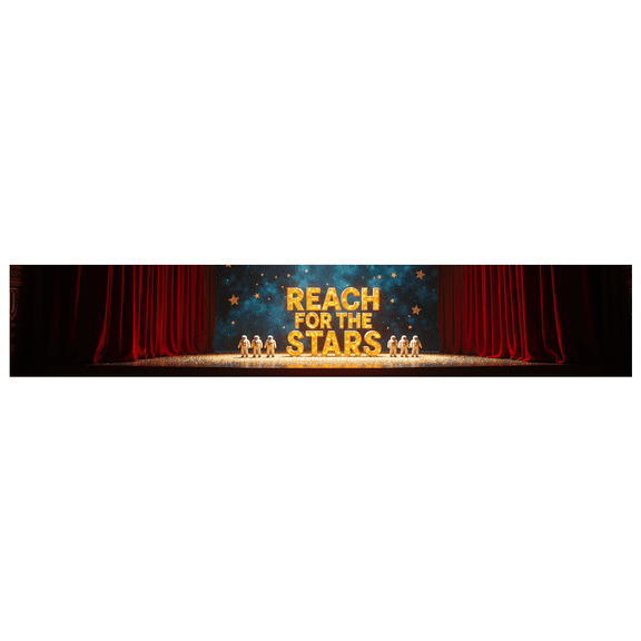 Astronaut Themed Ice Block Style Banner Reach Stars Design Party Background Decorations for Space Themed Parties Photo Backdrops Cosplay Events and Celebration Decor