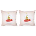 thumbnail image 1 of Astronaut Throw Pillow Cushion Cover Pack of 2, Alien from Outer Space Childish Character Extraterrestrial Sci Fi Creature, Zippered Double-Side Digital Print, 4 Sizes, Multicolor, by Ambesonne, 1 of 2