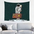 Astronaut Traveler with Suitcase Wall Tapestry for Bedroom Aesthetic