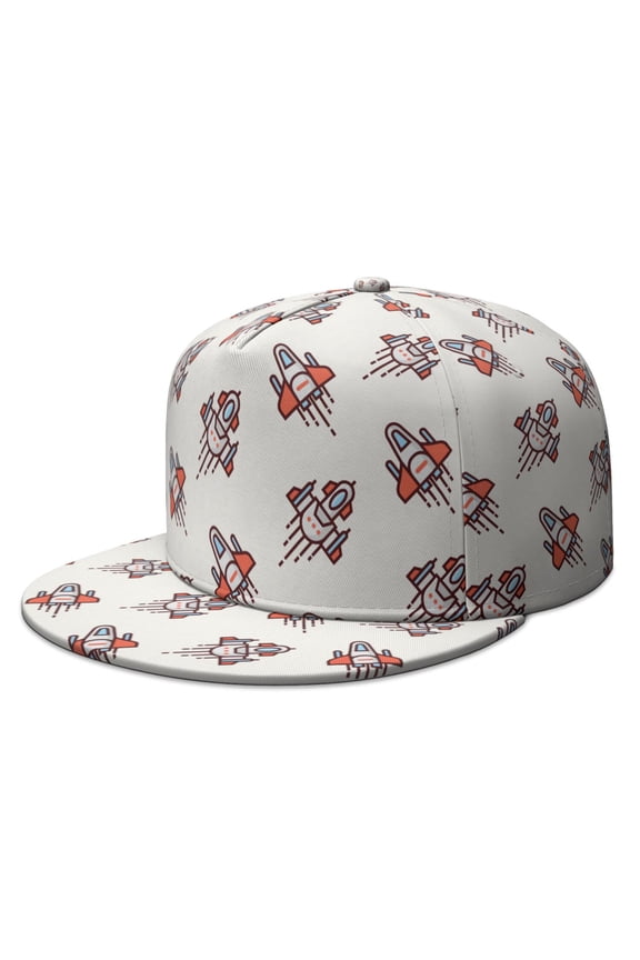 Astronaut Trucker Cap – Space & Rocket Design, Flat Brim Adjustable Snapback for Boys, Men, Sci-Fi Enthusiasts