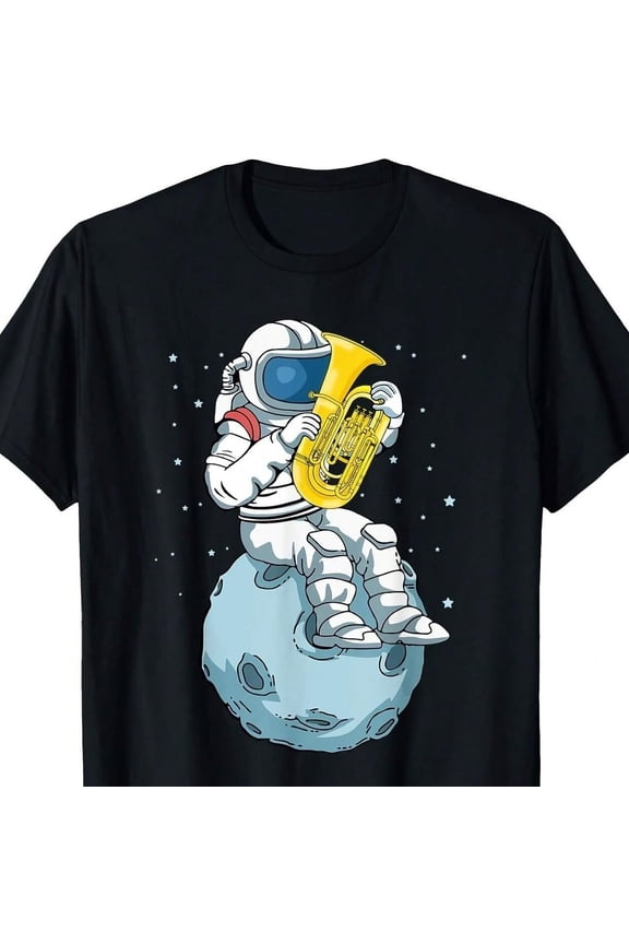 Astronaut Tuba Player Music Lover Big Band Tuba T-Shirt