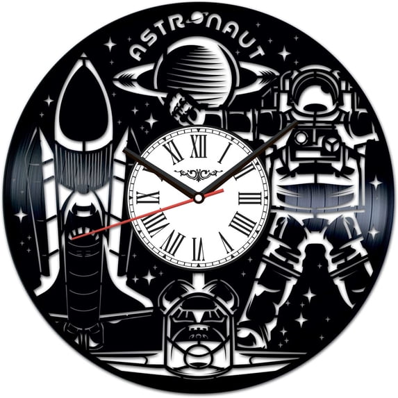 Astronaut Vinyl Record Wall Clock Retro style Wall clock Silent Home Decor Unique Art Special Home Accessories Creative Personality Gift