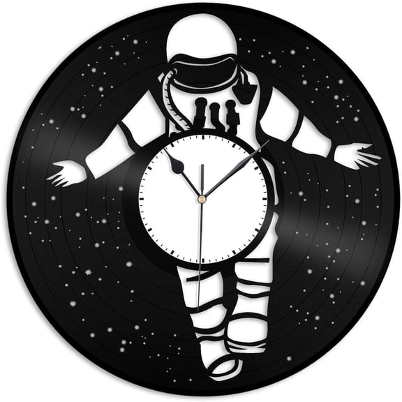 Astronaut Vinyl Wall Clock,Vinyl Record Clock Wall Art Unique Room Decorations Gift