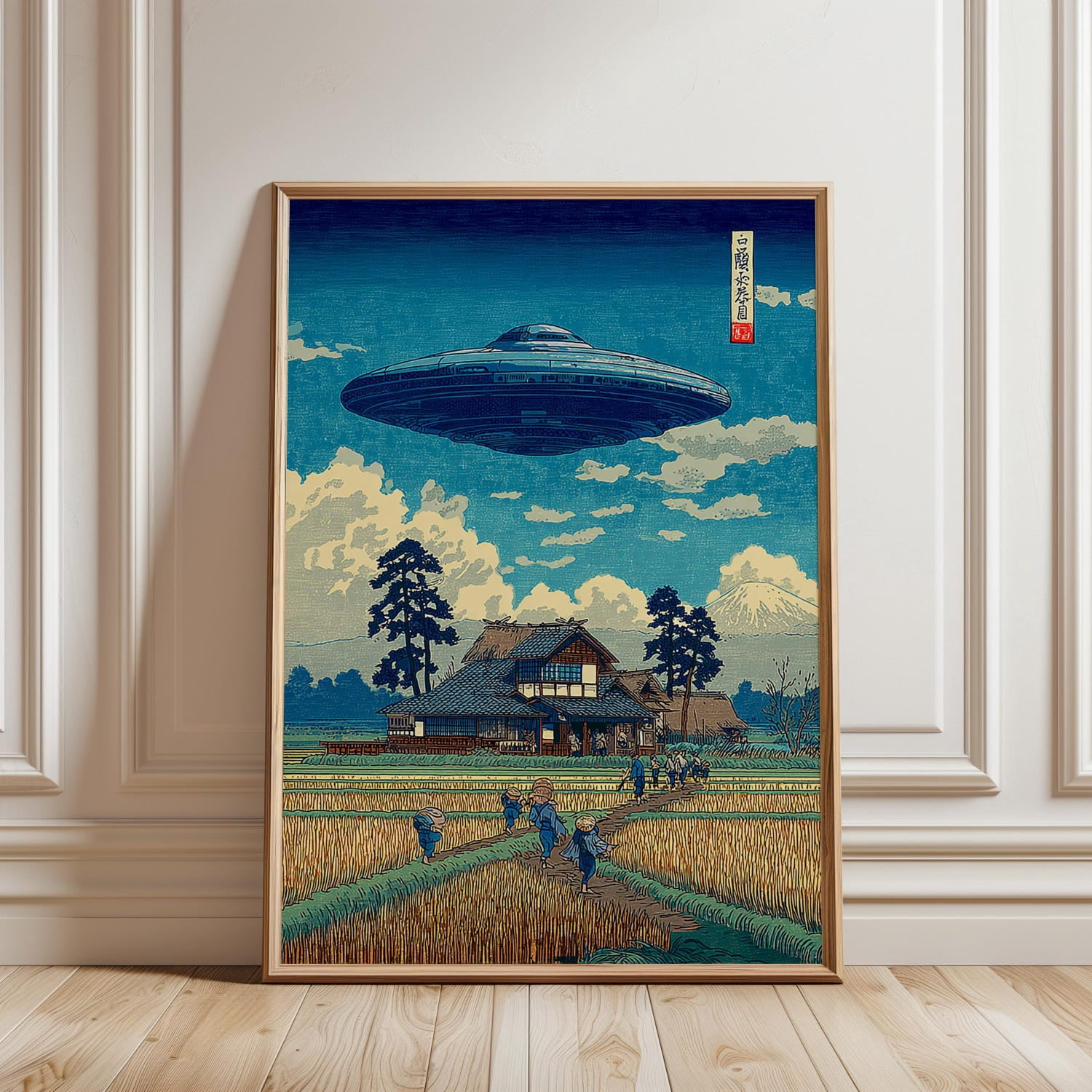 Astronaut Watering Plant Poster, Retro Japanese Line Art, Retro Artwork ...