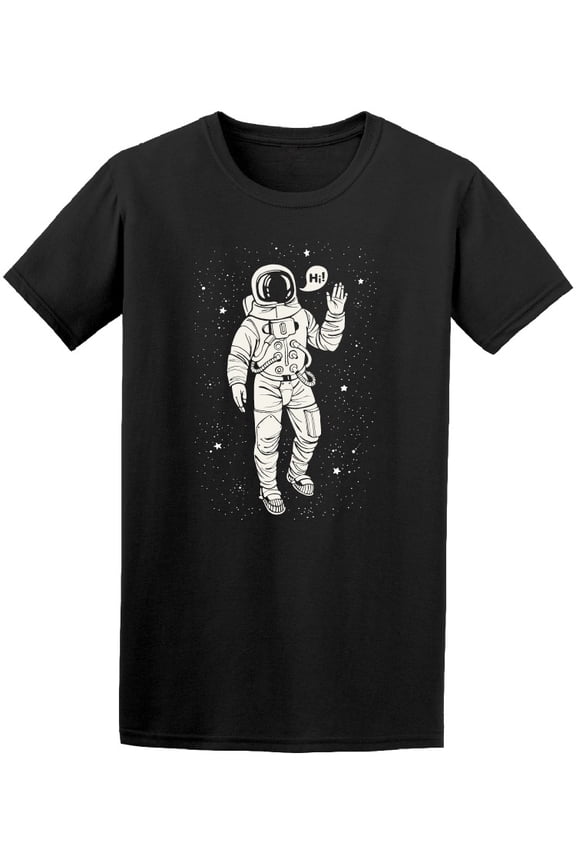 Astronaut Waving Hello Saying Hi Tee Men's -Image by Shutterstock