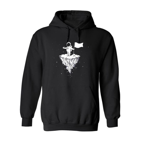 Astronaut With A Flag On Space. Hoodie Men -Image by Shutterstock, Male Large