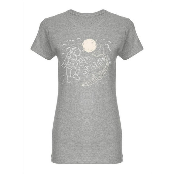 Astronaut With Whale Shaped T-Shirt Women -Image by Shutterstock, Female x-Large