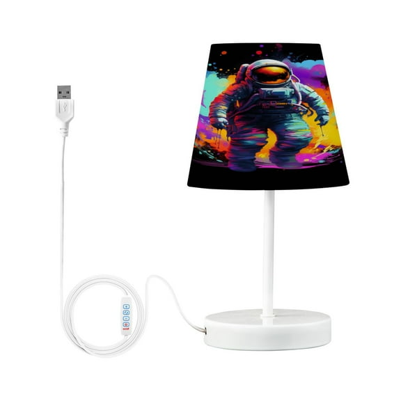 Astronaut and Colorful Smoke Desk Lamp LED Table Nightstand Lamps with 3 Color Temperatures for Home Bedroom Living Room Decor 6x11