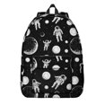 thumbnail image 1 of Astronaut and Moon Black Pattern Backpack for School, Cute School Bag with Adjustable Shoulder Straps and Padded Back, 15.7"x11.8"x5.5", 1 of 5