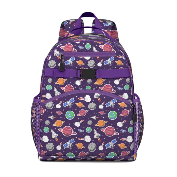 Astronaut and Rocket Backpack - Breathable & Lightweight Travel Bag, Cosmic Print with Spine-Protecting Straps