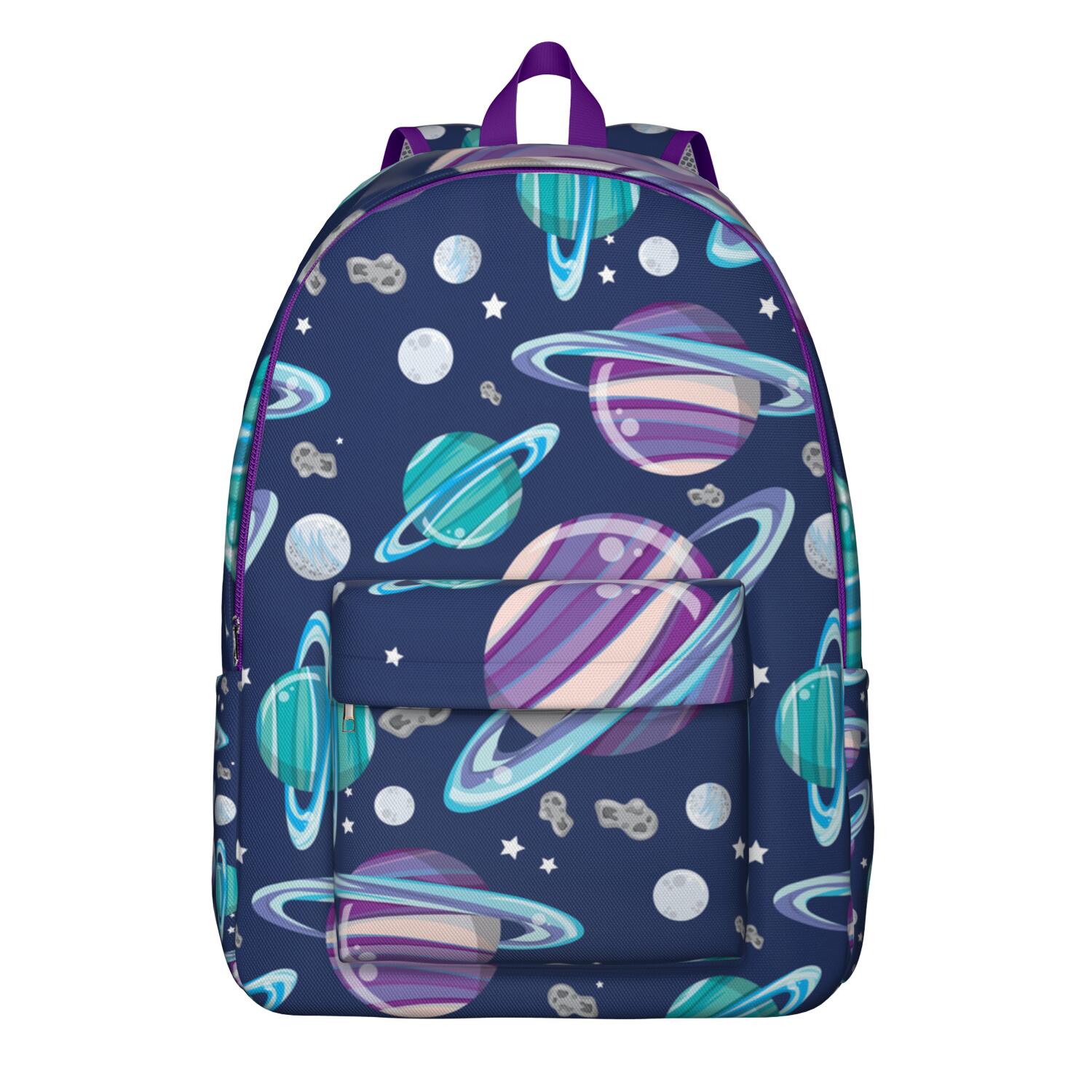Astronaut and Rocket School Backpack, Starry Sky Galaxy Moon and Planet ...