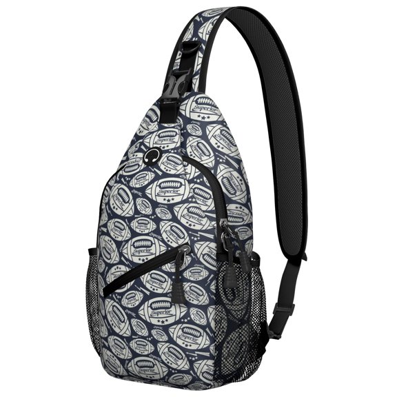 Astronaut and Rocket Sling Backpack, Planet and Nebula Design, Starry Night Sky Crossbody Bag for Sci-fi Fans