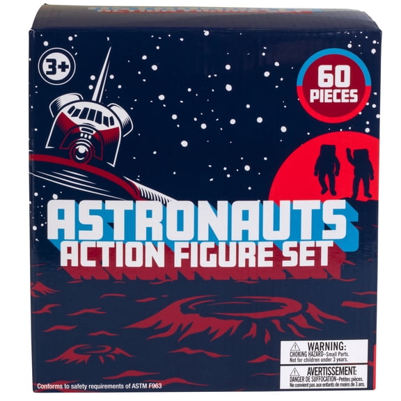 Astronaut and Space Toy Action Figures- 60 Piece Playset - Include Rockets, Astronauts, Rovers and More