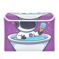 thumbnail image 1 of Astronaut in Bathtub with Ice Cream Foldable Storage Bin with Lid and Handle Collapsible Storage Box 16.5 x 12.6 x 11.8 inches, 1 of 7