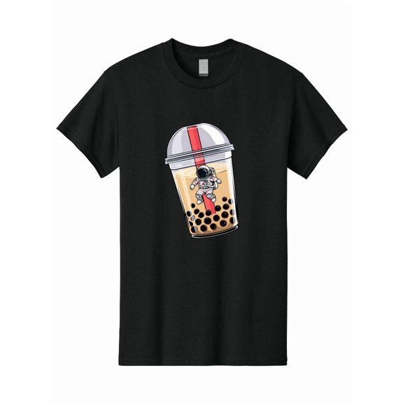 Astronaut in Bubble Tea Space Adventure Boba Milk Tea Kawaii Tee Unisex T-Shirt, S-5XL
