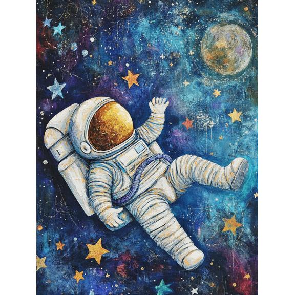 Astronaut in Space Canvas Print/Painting Suitable for Living Room Bedroom Office Gallery Wall and Dorm Room Decoration.