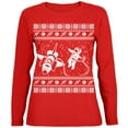 thumbnail image 1 of Astronaut in Space Ugly Christmas Sweater Womens Long Sleeve T Shirt Red LG, 1 of 1