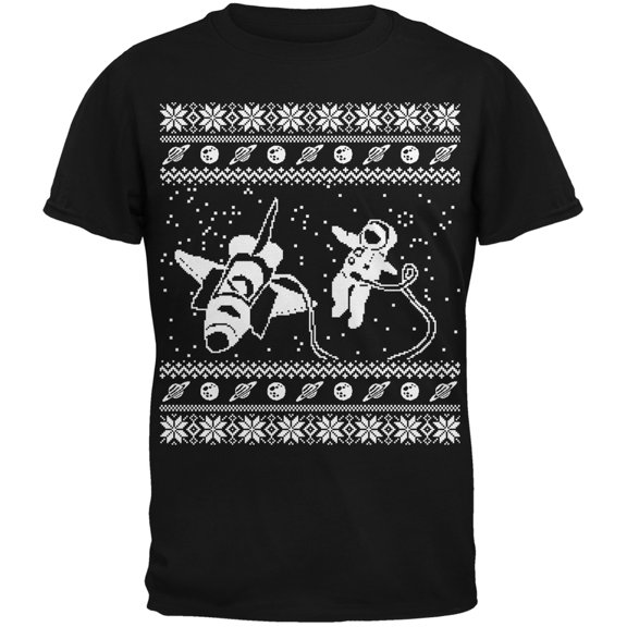 Astronaut in Space Ugly Sweater Black Youth T-Shirt