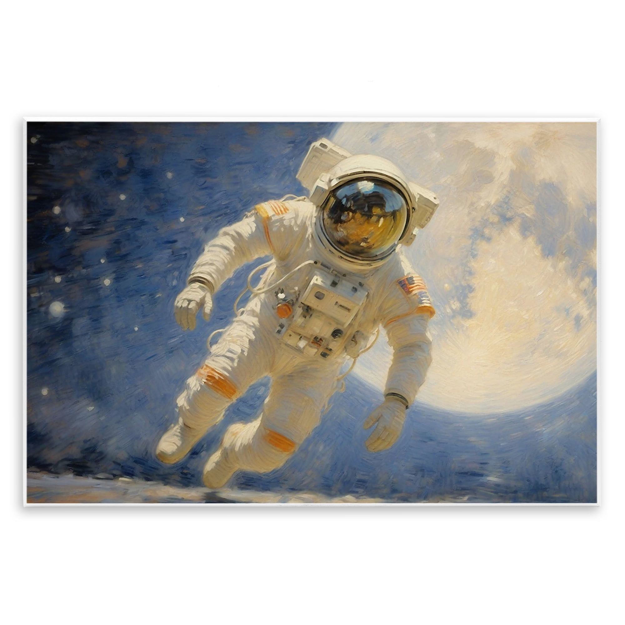 Astronaut in Vast Galaxy Wall Plaque Art, design by Angie Hawke