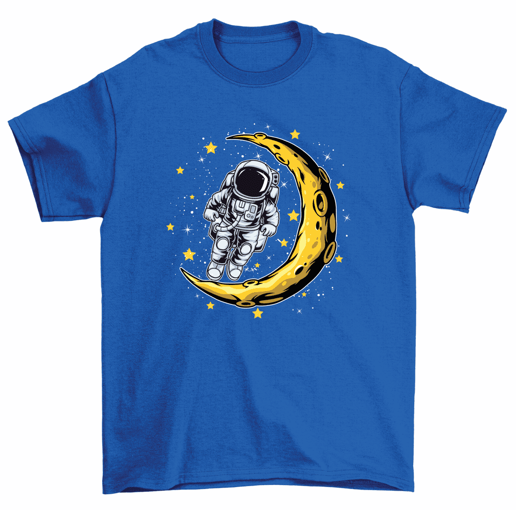 Paragliding Astronaut Moon T-Shirt Dark Blue