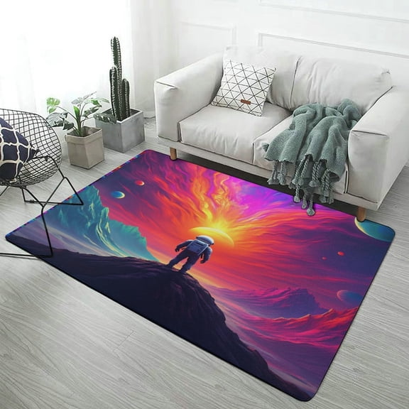 Astronaut's Cosmic Odyssey-2 Carpet Soft Comfy Rug for Home Living Room Bedroom Area Rug Non-slip Doormat Decor