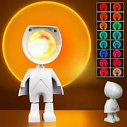 Astronaut sunset light, color change, 360-degree rotating rainbow light, table lamp, table lamp, selfie light, living room decoration for a romantic night