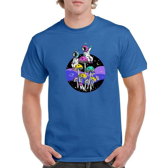 Astronauts And Mushrooms T-Shirt Men -Image by Shutterstock, Male Large