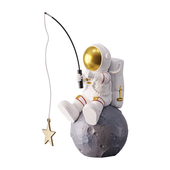 Astronauts Fishing for Stars Statue Decor Book Shelf Decor, Abstract Statue Ornament Office Decor