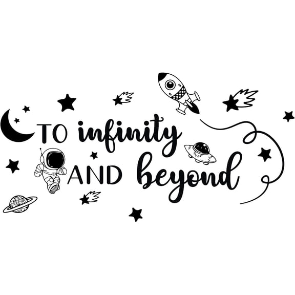 Astronauts Motivational Quotes Wall Stickers Peel and Stick Wall Decals Removable Vinyl Black Wall Stickers for Nursery Classroom Wall Decorations Bedroom Living Room Home Wall Art Decor