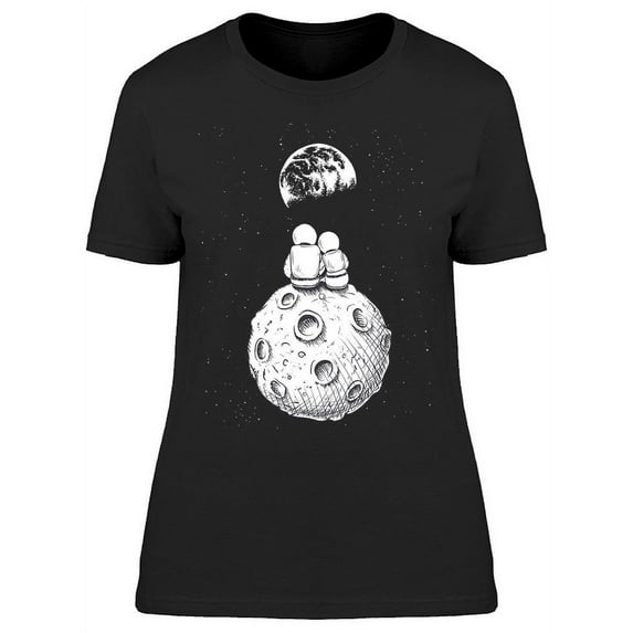 Astronauts Sitting On The Moon T-Shirt Women -Image by Shutterstock, Female XX-Large