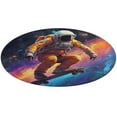 thumbnail image 1 of Astronauts in Space Soft Bedroom Round Area Rug, Washable Cute Nursery Circle Throw Mat, Non-Slip Contemporary Small Low Pile Floor Carpet for Dorm Bedside, 1 of 7