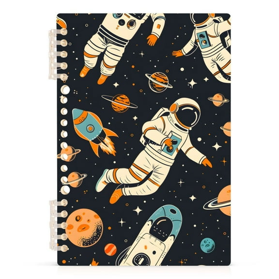 Astronauts Space Universe Planets Spiral Journal Notebook College Ruled Notebook 8.3" x 5.7" A5 Lined Thick Paper Page