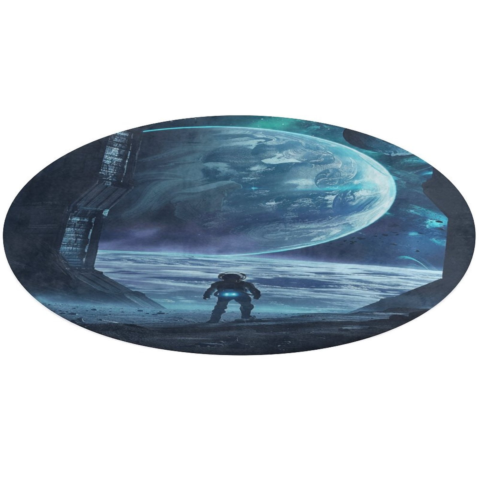 Space Round Rug Astronauts in Space Washable Round Rug -Circle Area Rugs for Nursery ...