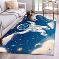 thumbnail image 1 of Astronauts Universe Area Rugs 3x5 ft Color Star Dreamy Sky Cloud Cartoon Washable Rug Non Slip Indoor Carpet Absorbent Floor Mat for Living Room Bedroom Dining Room, 1 of 9