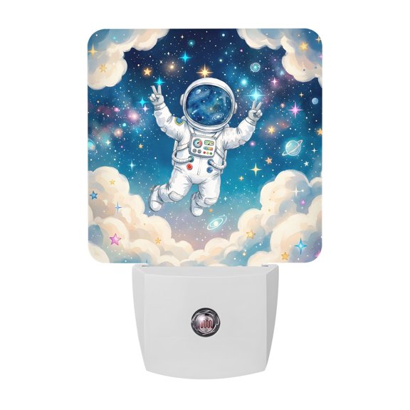 Astronauts Universe Night Lights, Color Stars Dreamy Sky Cloud Planets Smart Auto Dusk to Dawn Sensor Nightlights Plug-in Nightlight for Bedroom Bathroom Living Room Kitchen Hallway
