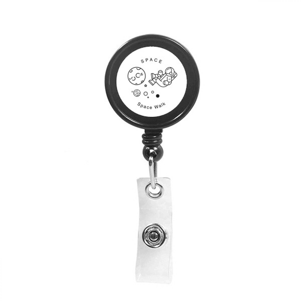 Astronauts Walk Planet Space Retractable Keychain Badge Holder ID Badge