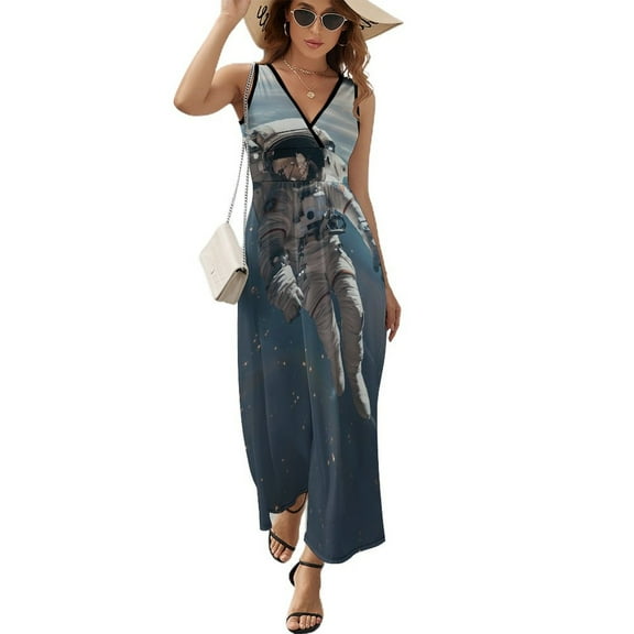 Astronauts in Space Sleeveless Dress Woman Fashion Long Dresses Women's Summer Suit Dress 2025