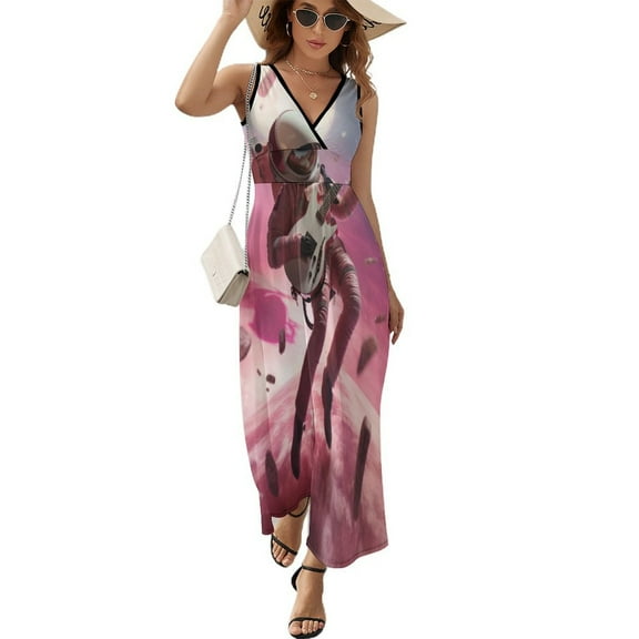 Astronauts in Space Sleeveless Dress Woman Fashion Long Dresses Women's Summer Suit Dress 2025